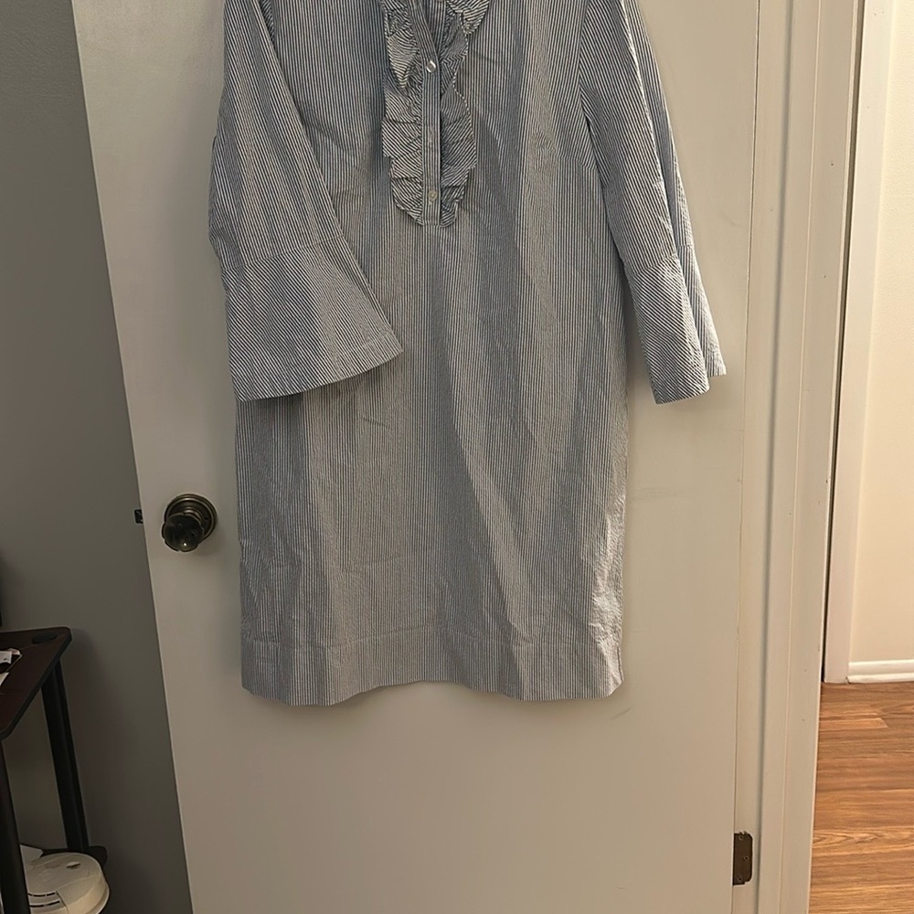 Draper James Blue Seersucker Mini Dress
